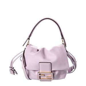 Fendi Mamma Baguette Small Leather Shoulder Bag, Purple
